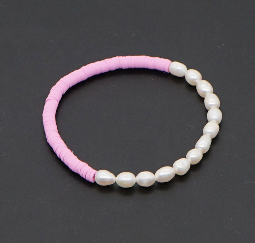 Bubblegum Pink Pearl Bracelet