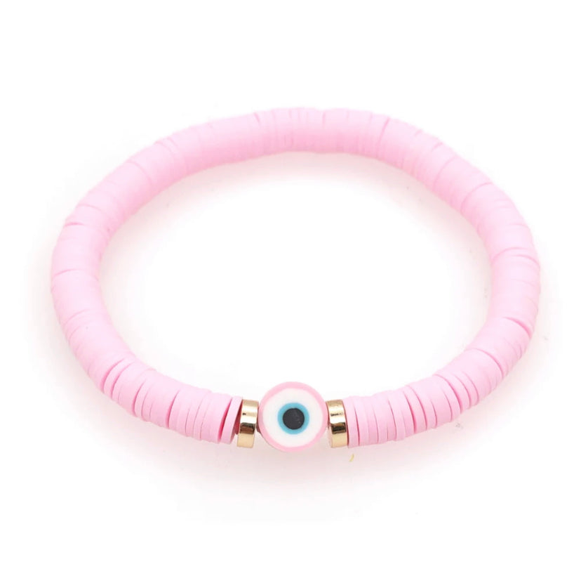 Bubblegum Pink Evil Eye Protection Bracelet