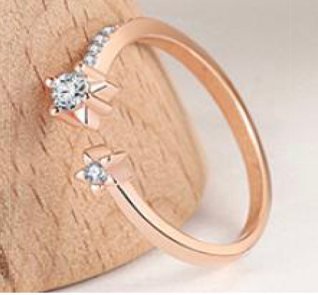 Dainty Simple Rose Gold Star Ring