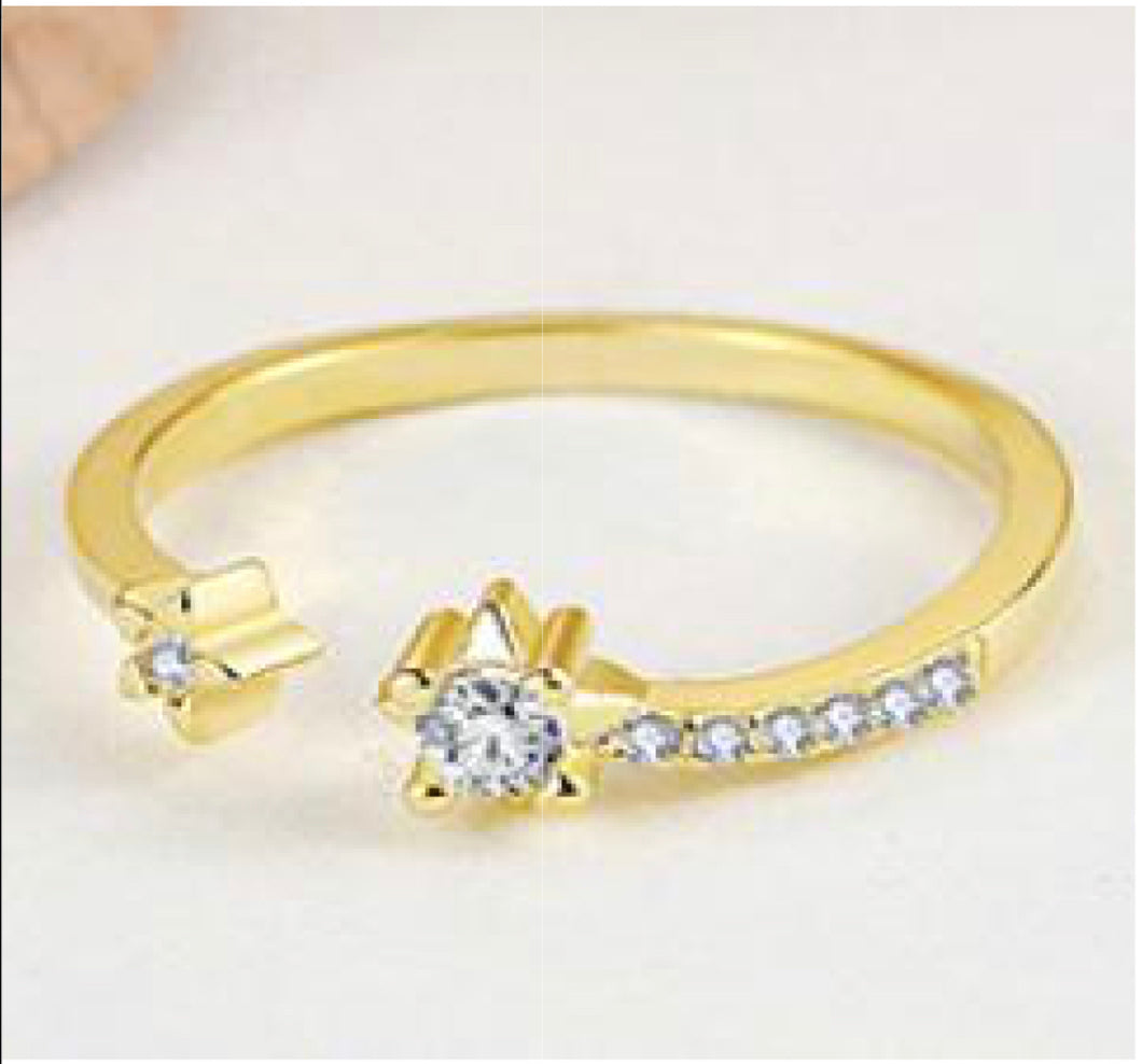 Simple Star Gold Adjustable Ring