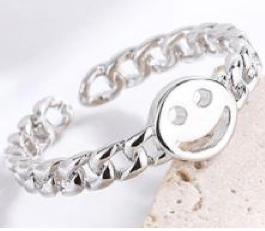 Silver Smiley Ring