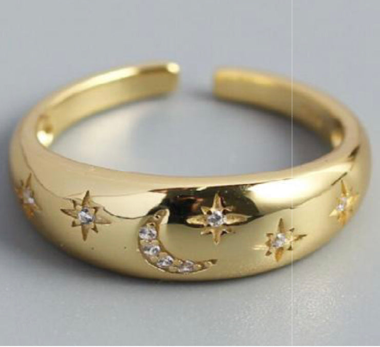 Gold Chunky Celestial Ring