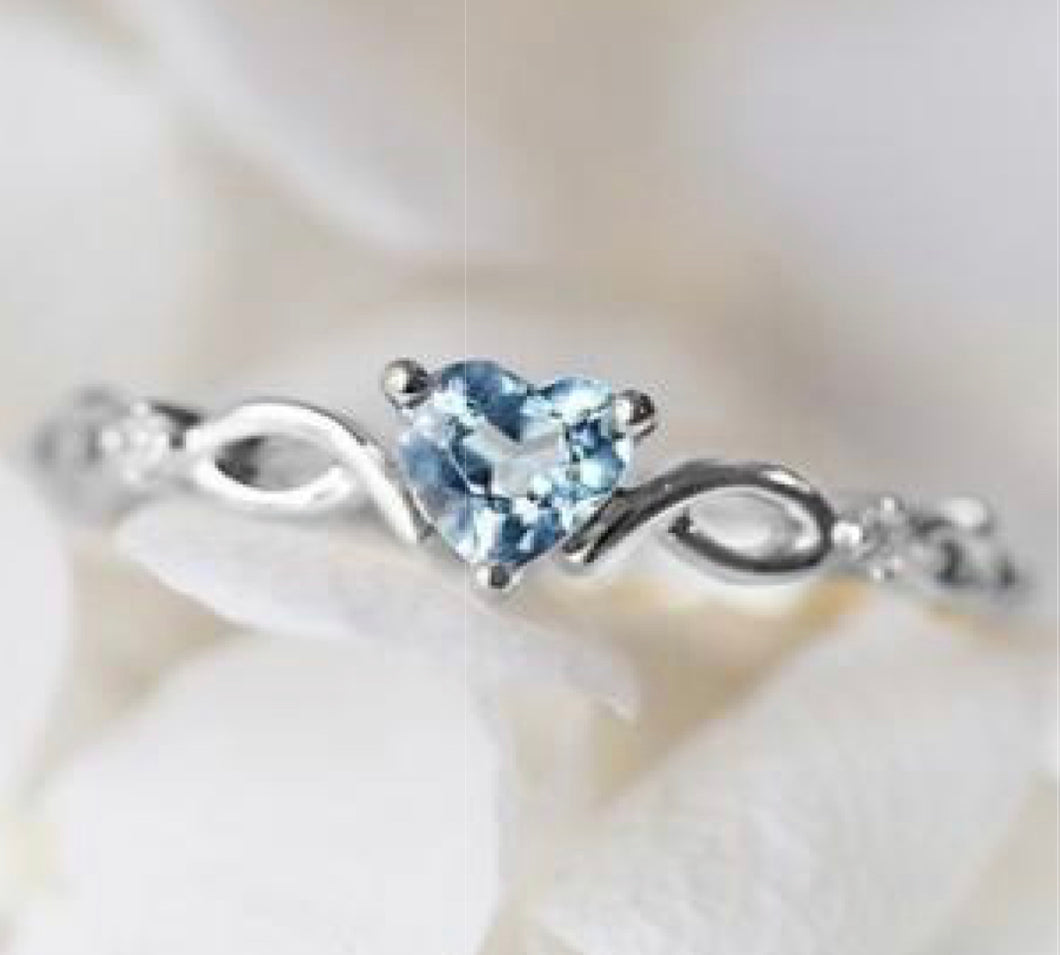 Blue Princess Heart Ring