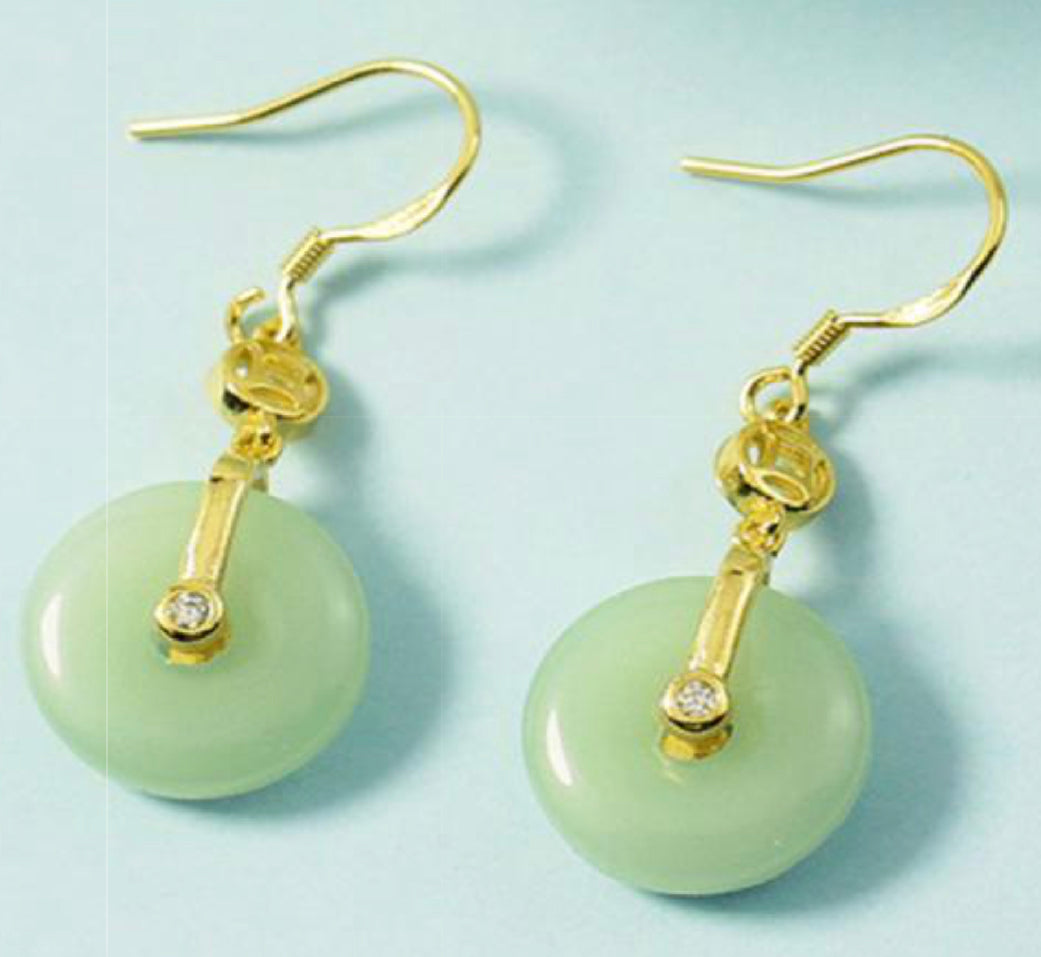 Gold Jade Earrings