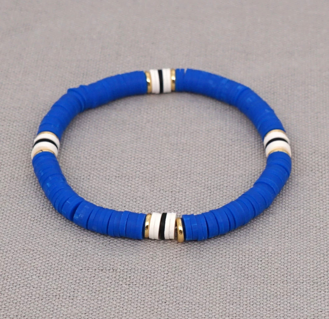 Navy Blue white & Black Beach Bracelet