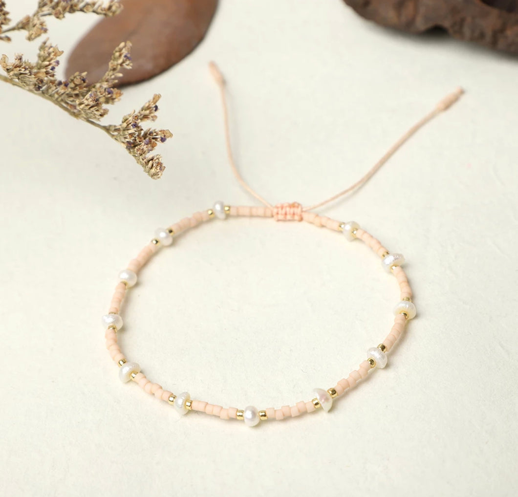 Miyuki Handmade Bracelet For Women Pink Natural Stone Crystal Seed Bea -  Blingzy