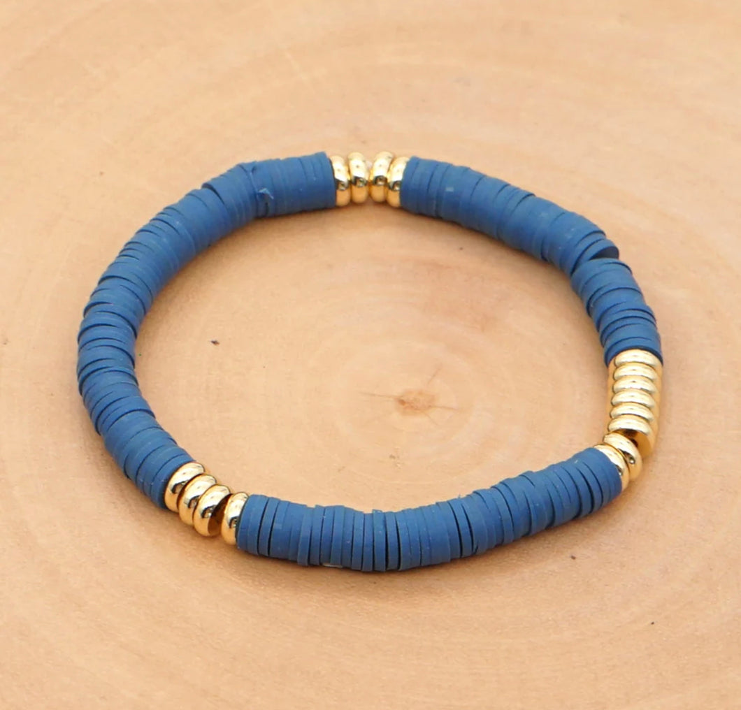 Navy Blue & Gold Beach Bracelet