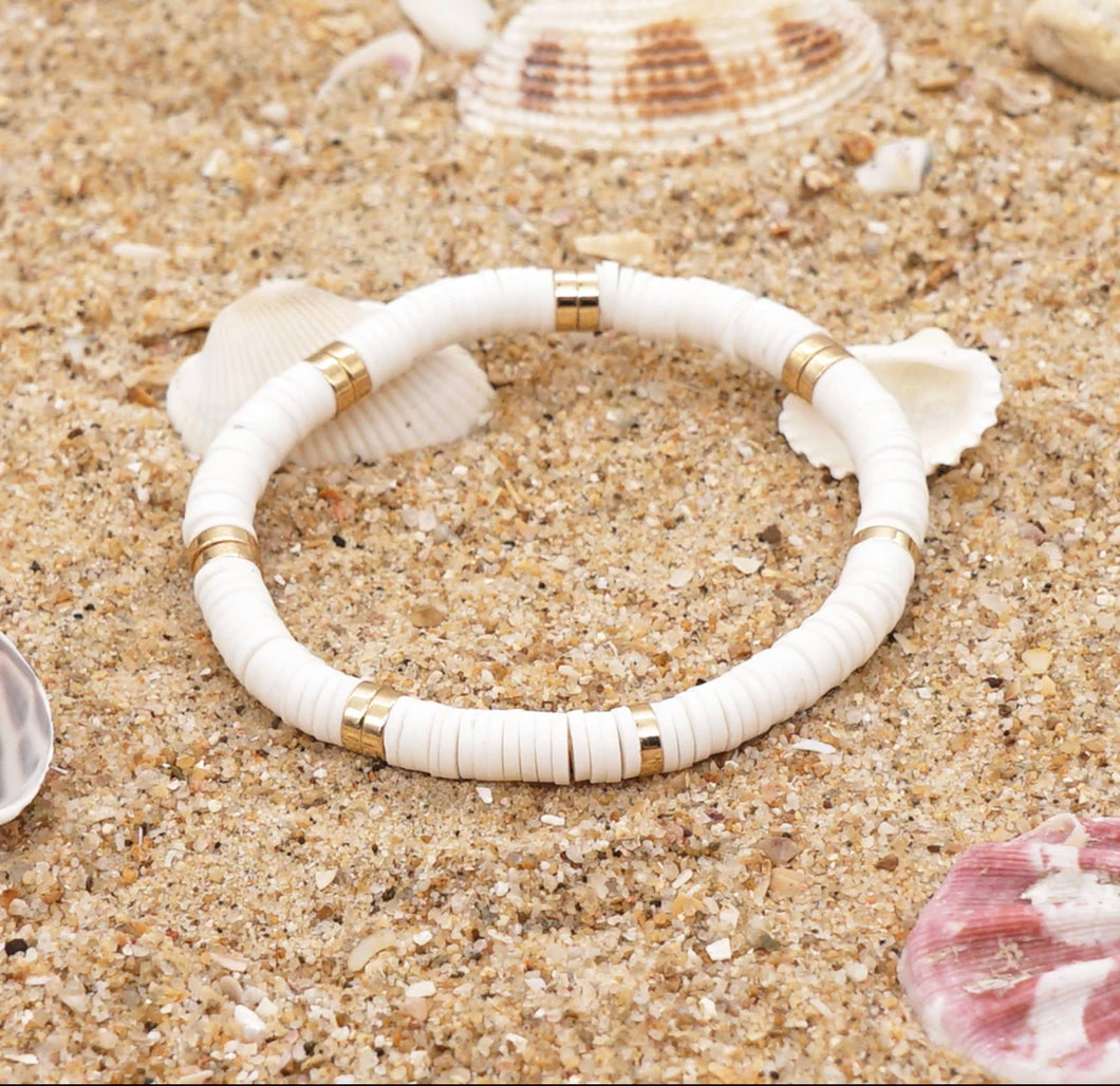 White & Gold Beach Bracelet