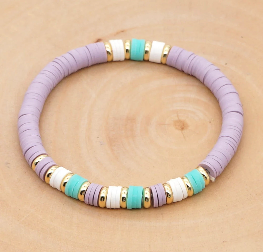 Lilac Teal & White Bracelet