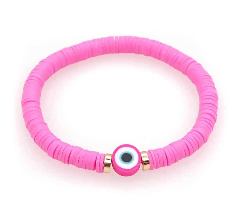 Hot Pink Evil Eye Protection Bracelet