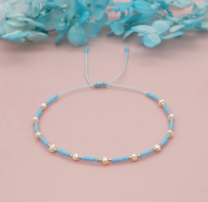 Turquoise Pearl Adjustable Bracelet