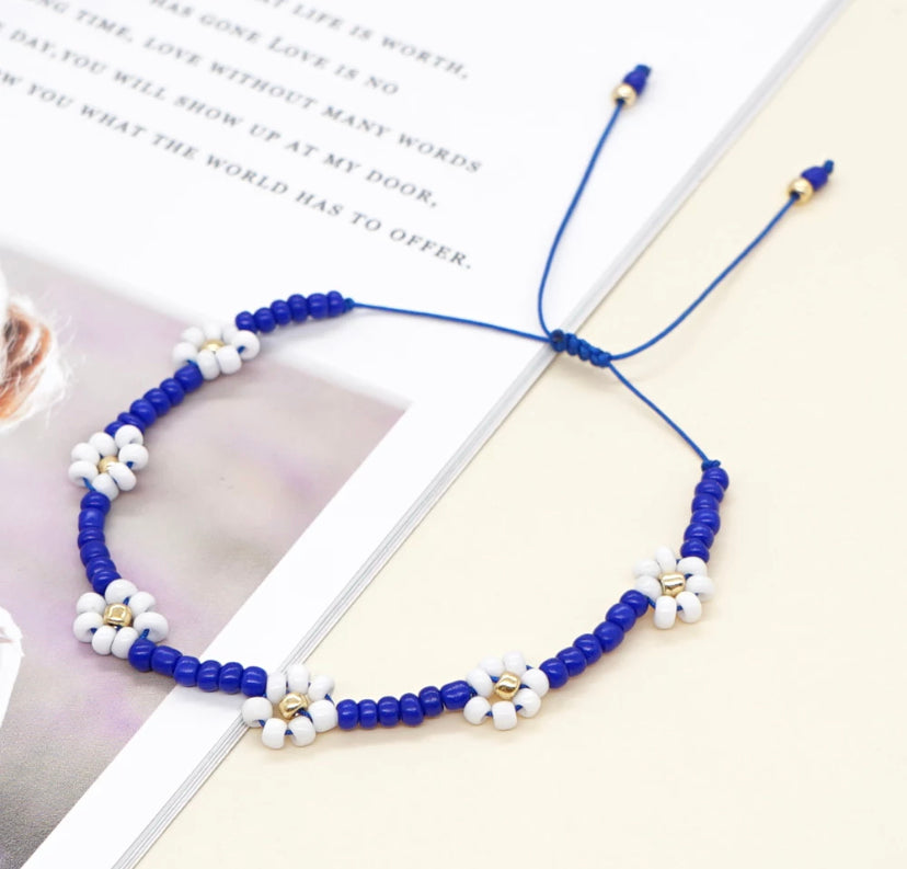 Royal Blue Daisy Bracelet